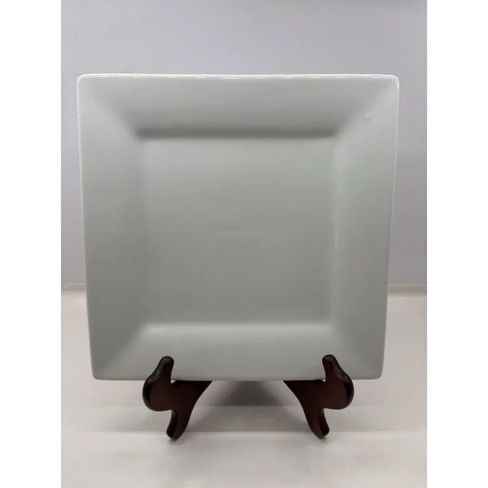 Dash of That White Ceramic Square Dinner Plates Set of 2 10